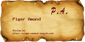 Piger Amand névjegykártya